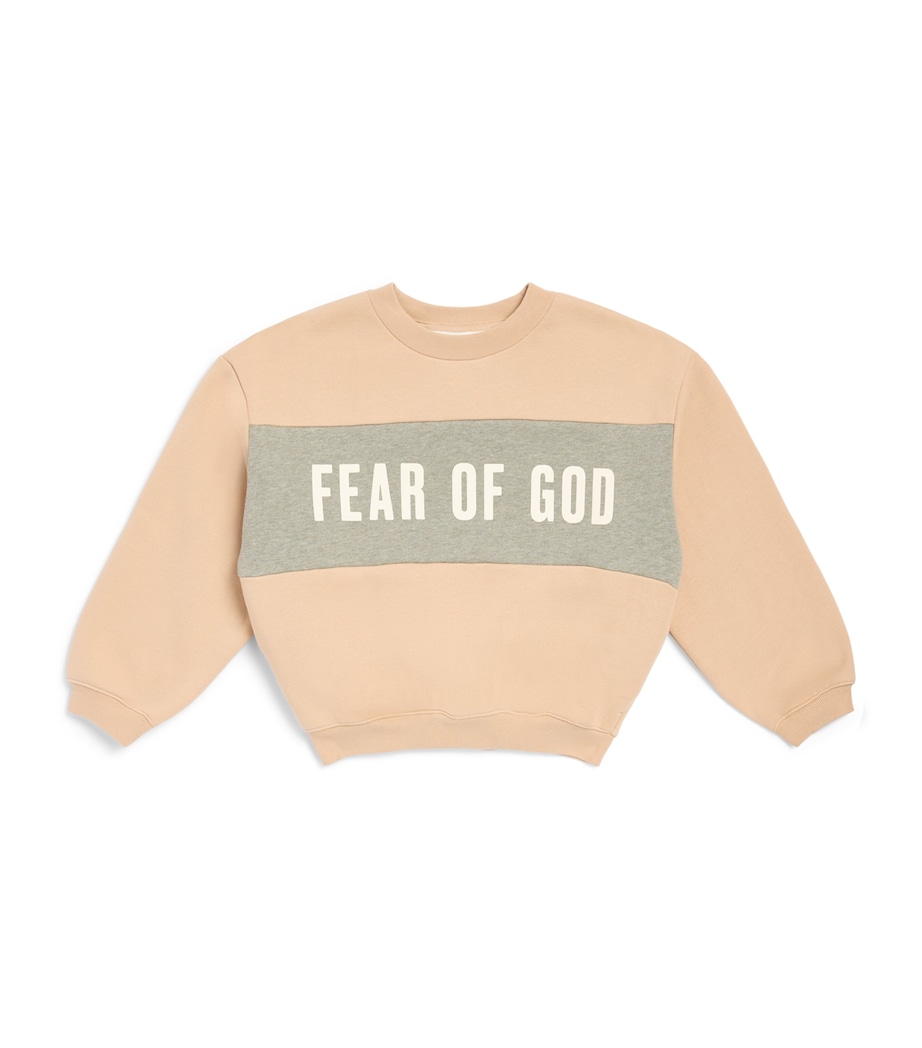FEAR OF GOD ESSENTIALS KIDS Logo Panel Sweatshirt (2-14 Years) Hthr Image 1