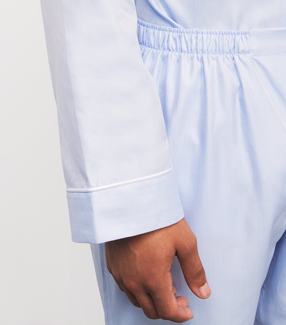 Sea Island Cotton Pyjama Set 526 BLUE Image 6