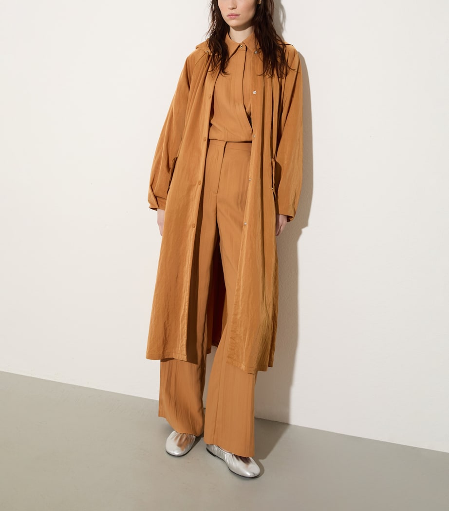 Hooded Longline Raincoat TERRA COTTA Image 4