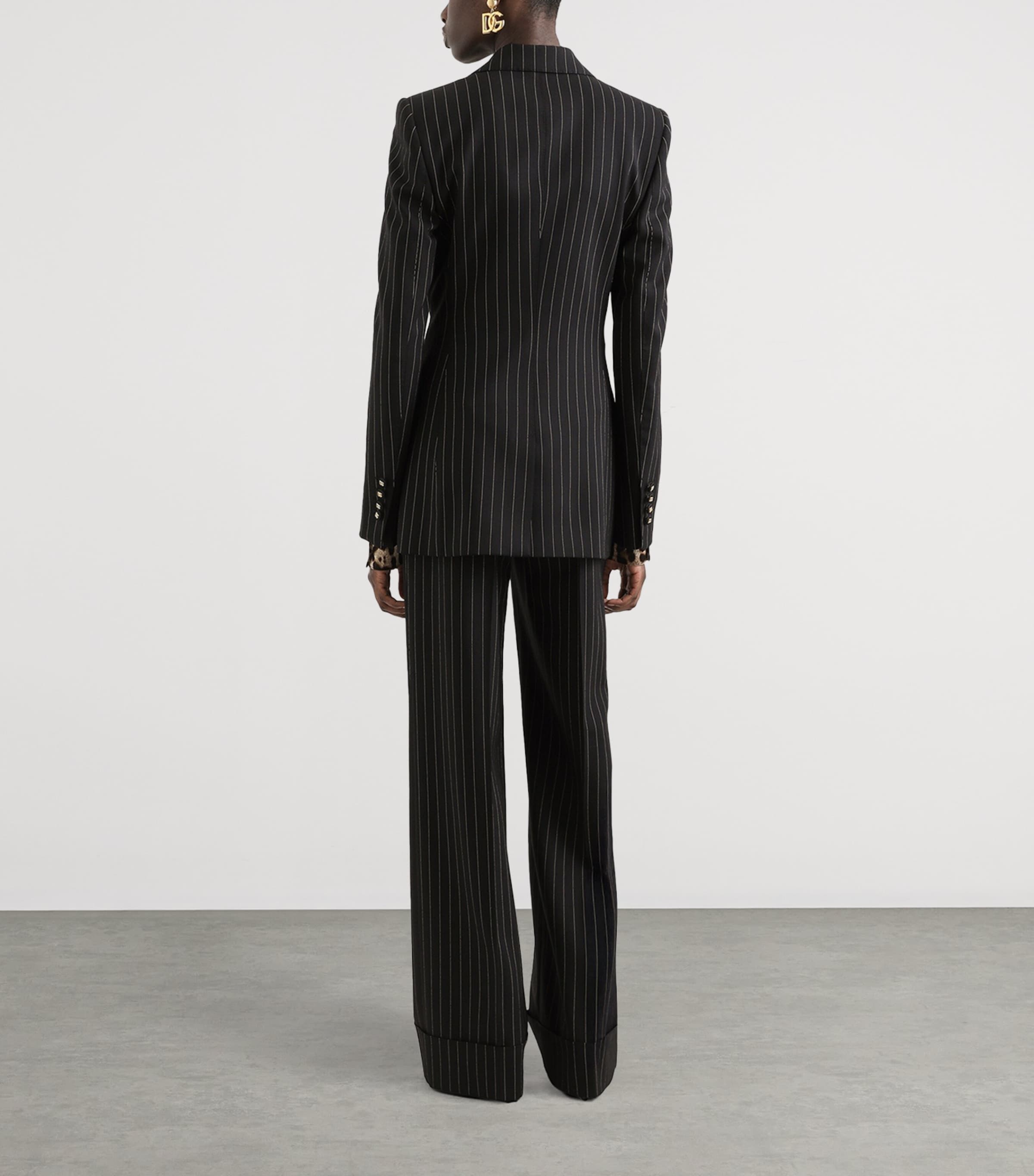 Stretch-Wool Pinstripe Blazer S8051-STRI Image 4