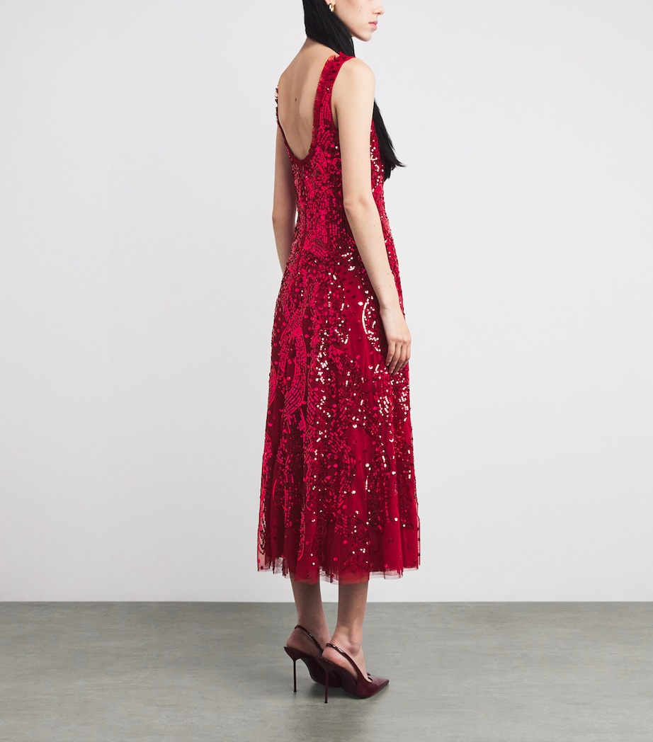 Sequin-Embellished Ballerina Midi Dress 77966621 RED Image 3