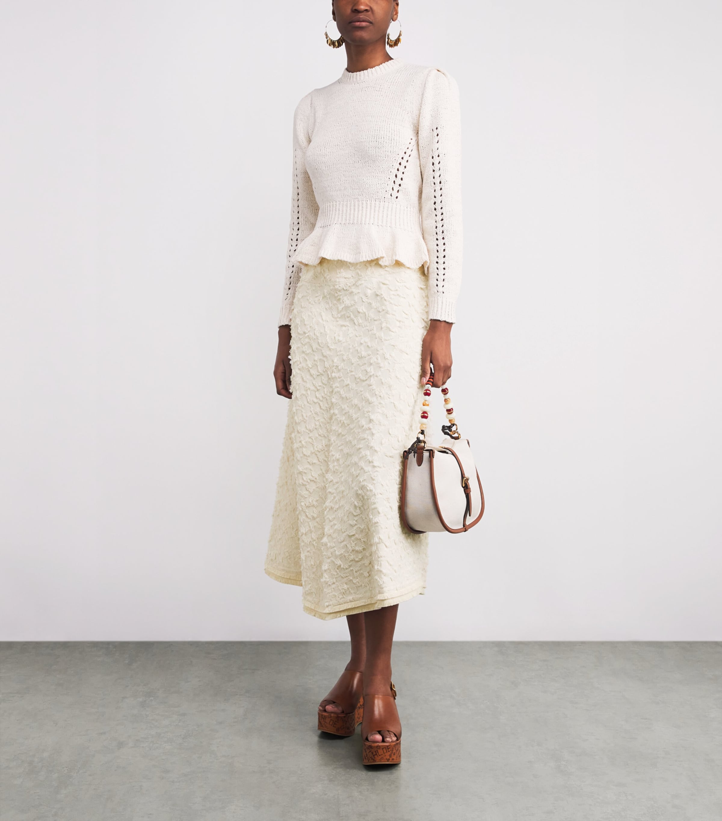 Cotton Josanna Midi Skirt IVORY Image 2
