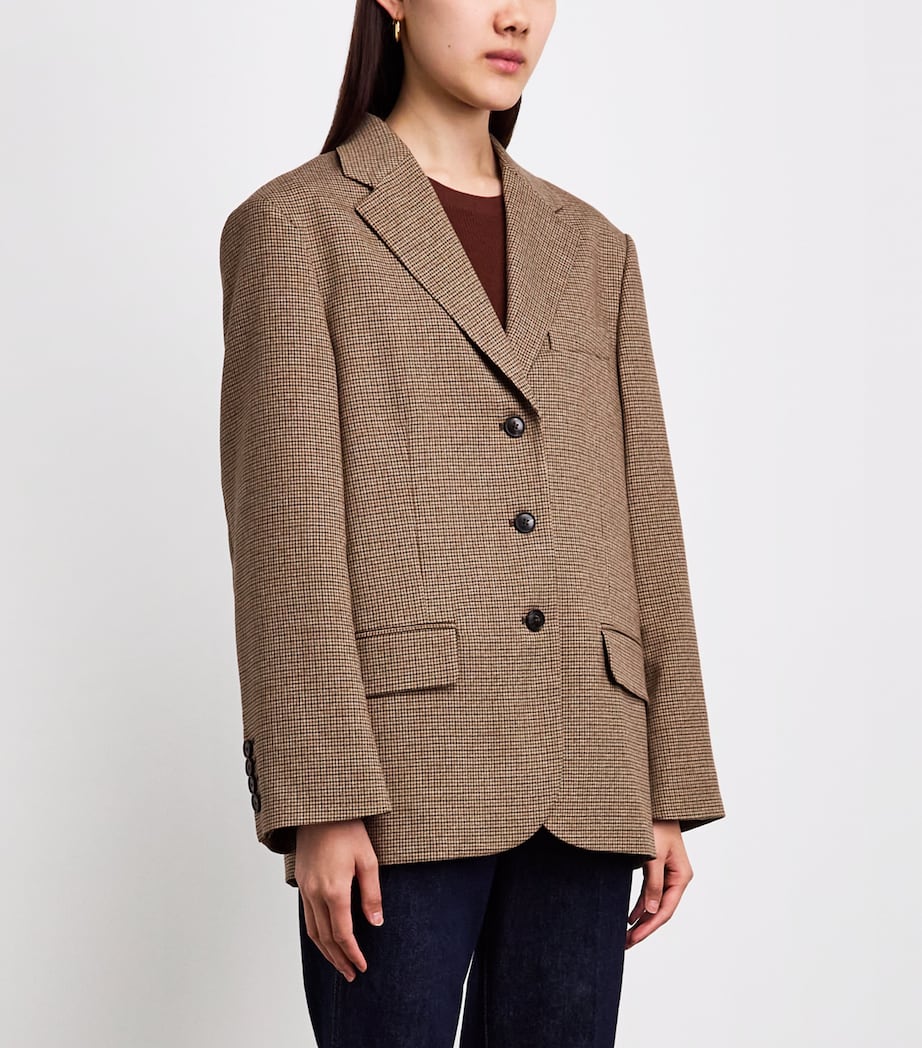 ME+EM Womens Oversized Heritage Icon Blazer Pecan Brown Multi Image 4