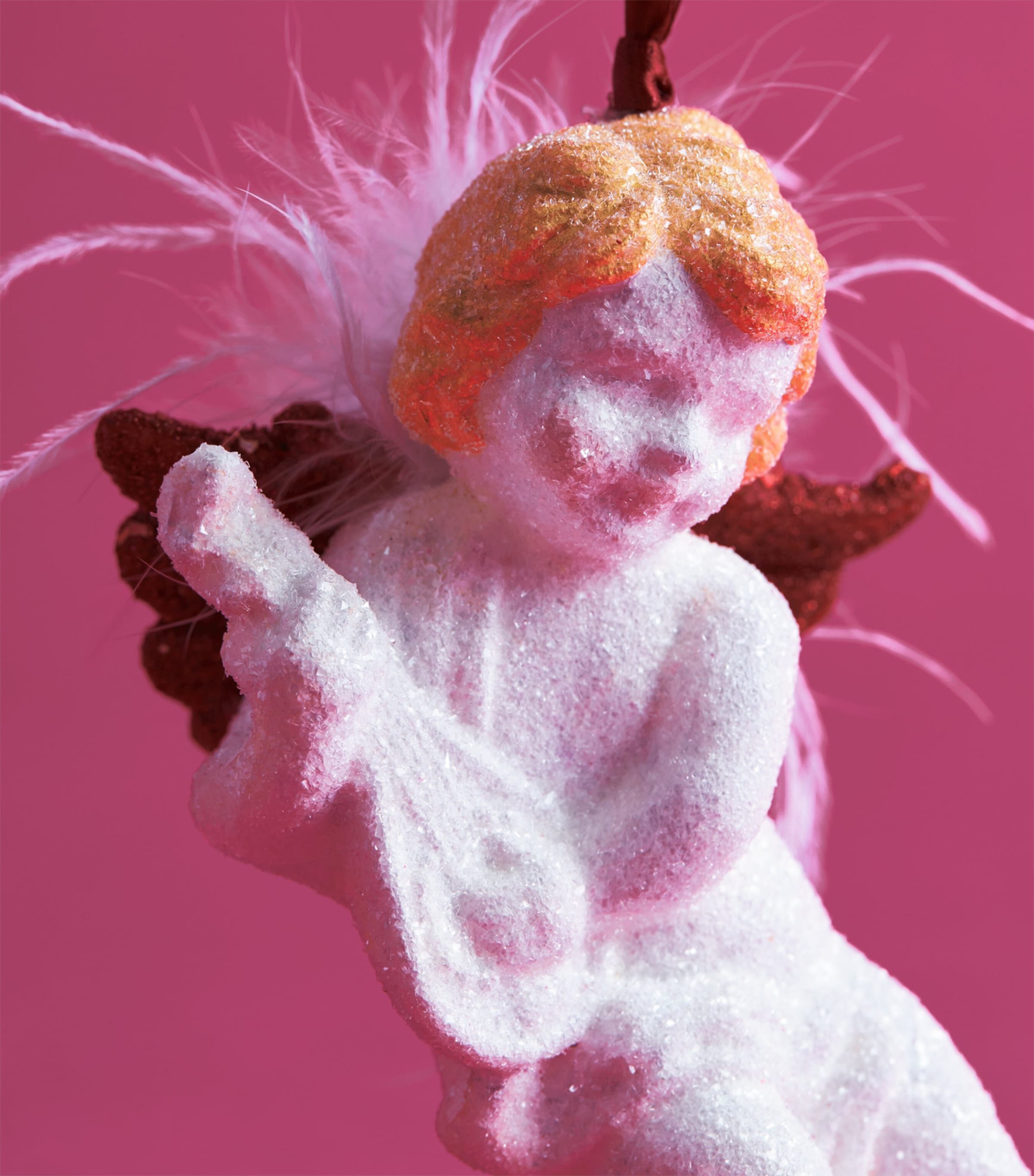 Harrods Cherub Tree Decoration Red Image 2