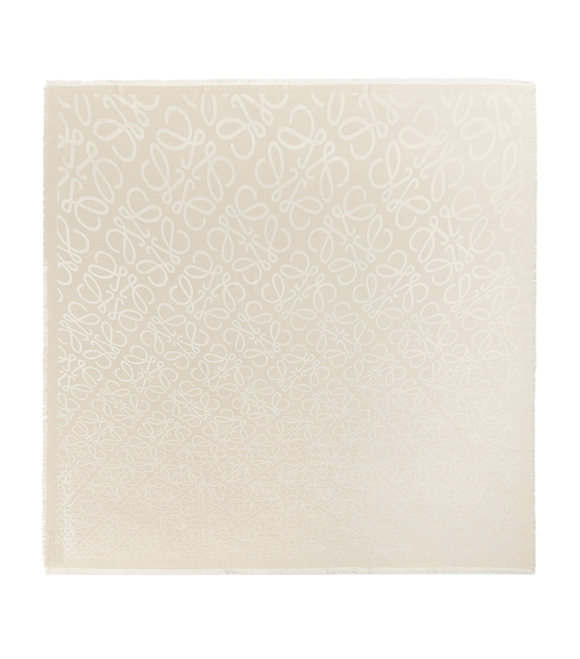 Shop Loewe Silk-wool Anagram Scarf In White