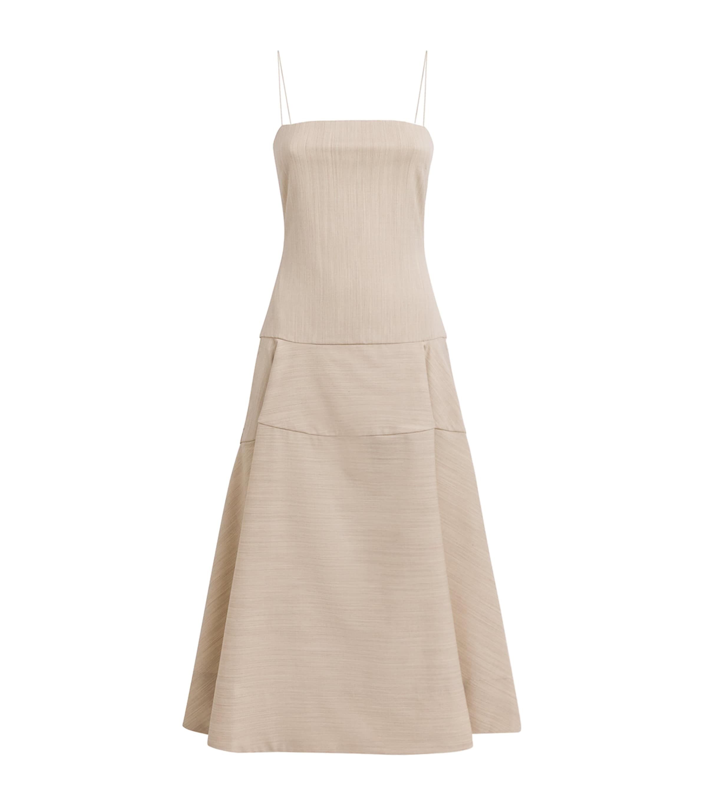 Jacquemus Womens Wool-Blend Paradiso Midi Dress Light Beige Image 1