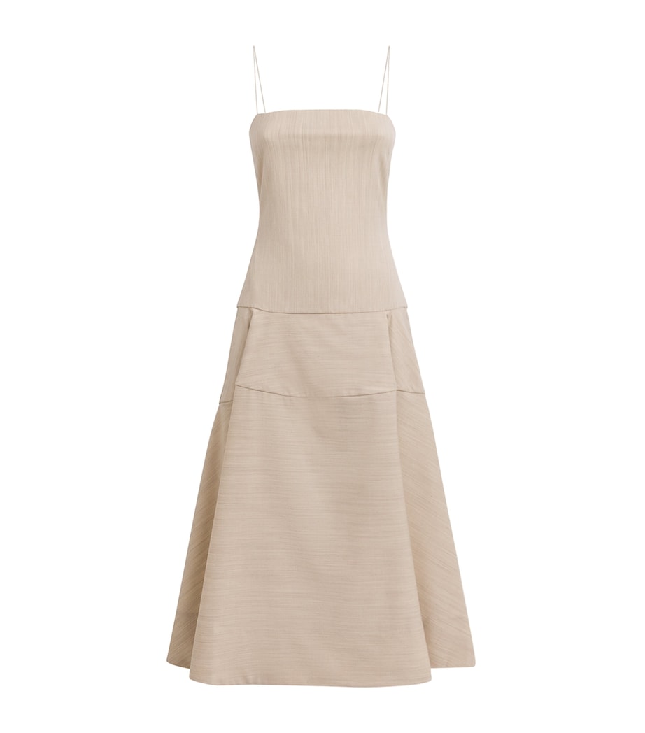 Jacquemus Womens Wool-Blend Paradiso Midi Dress Light Beige Image 1