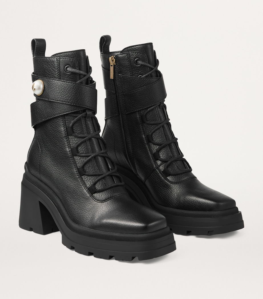 Noemi 80 Leather Biker Boots BLACK Image 2
