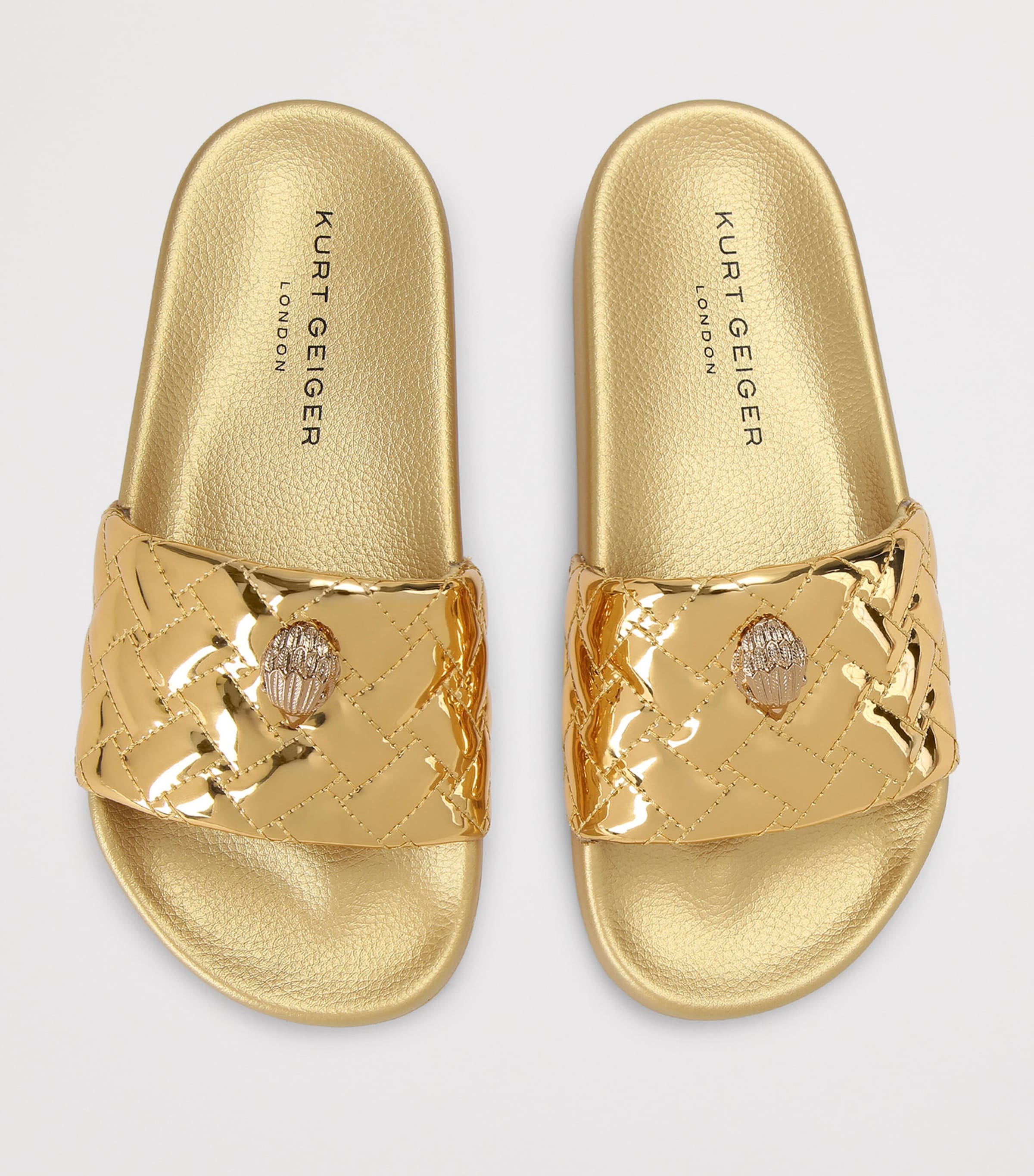 Kurt Geiger London Meena Eagle Slides Gold Image 4