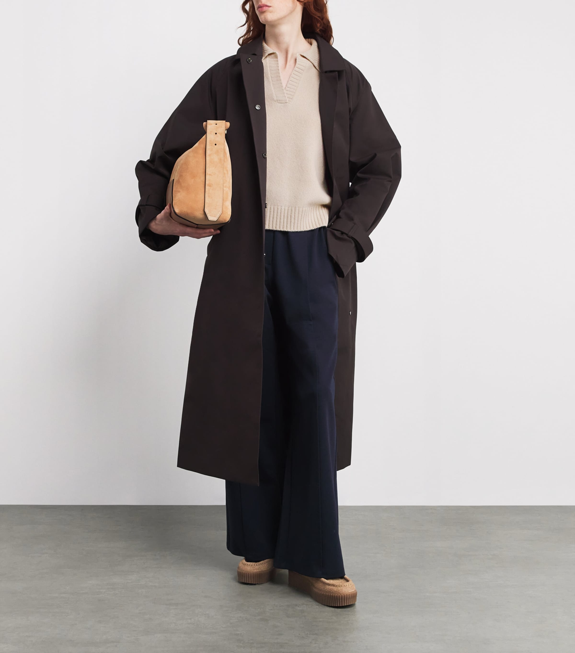 Virgin Wool Open-Collar Sweater BEIGE Image 2