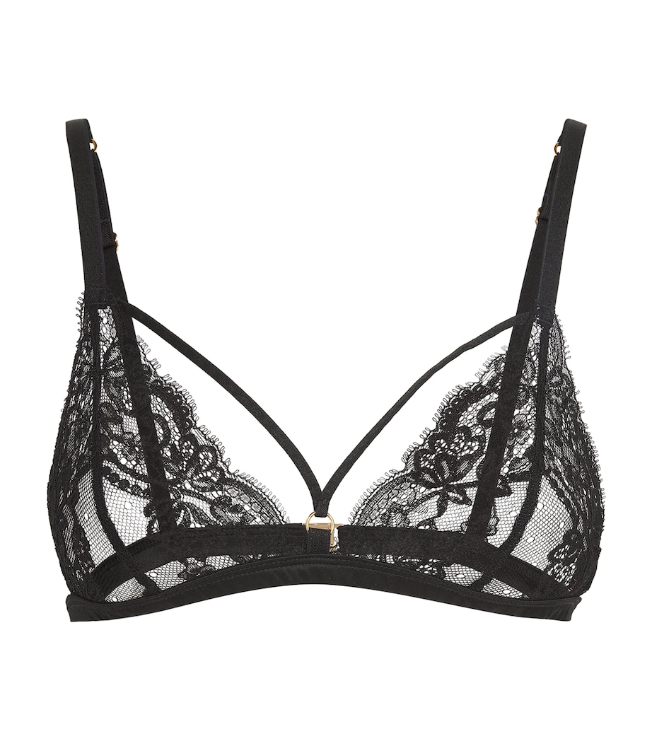 Coco De Mer Womens Lace Seraphine Triangle Bra Black Image 1