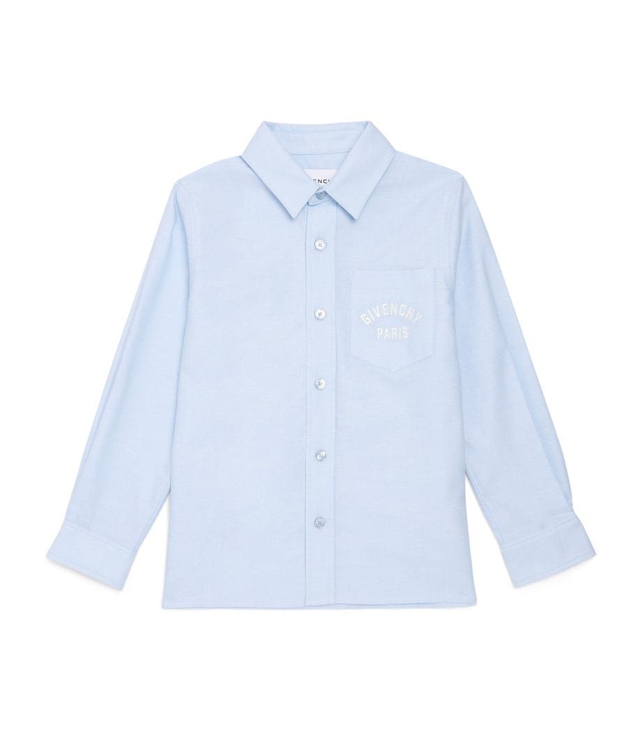 Givenchy Kids Cotton Logo Shirt (4-12+ Years) Blue Image 1