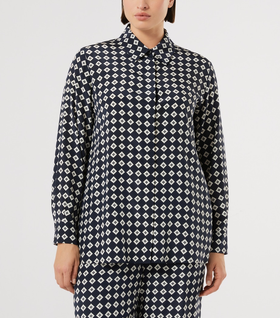 Marina Rinaldi Womens Silk Printed Shirt Midnightblue Image 3