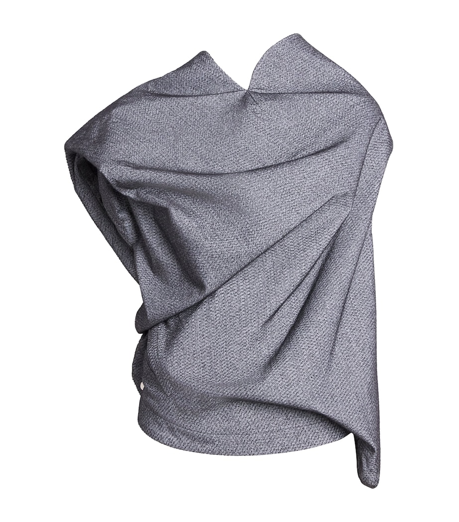 Issey Miyake Womens Reflection Asymmetric Top Grey Image 1