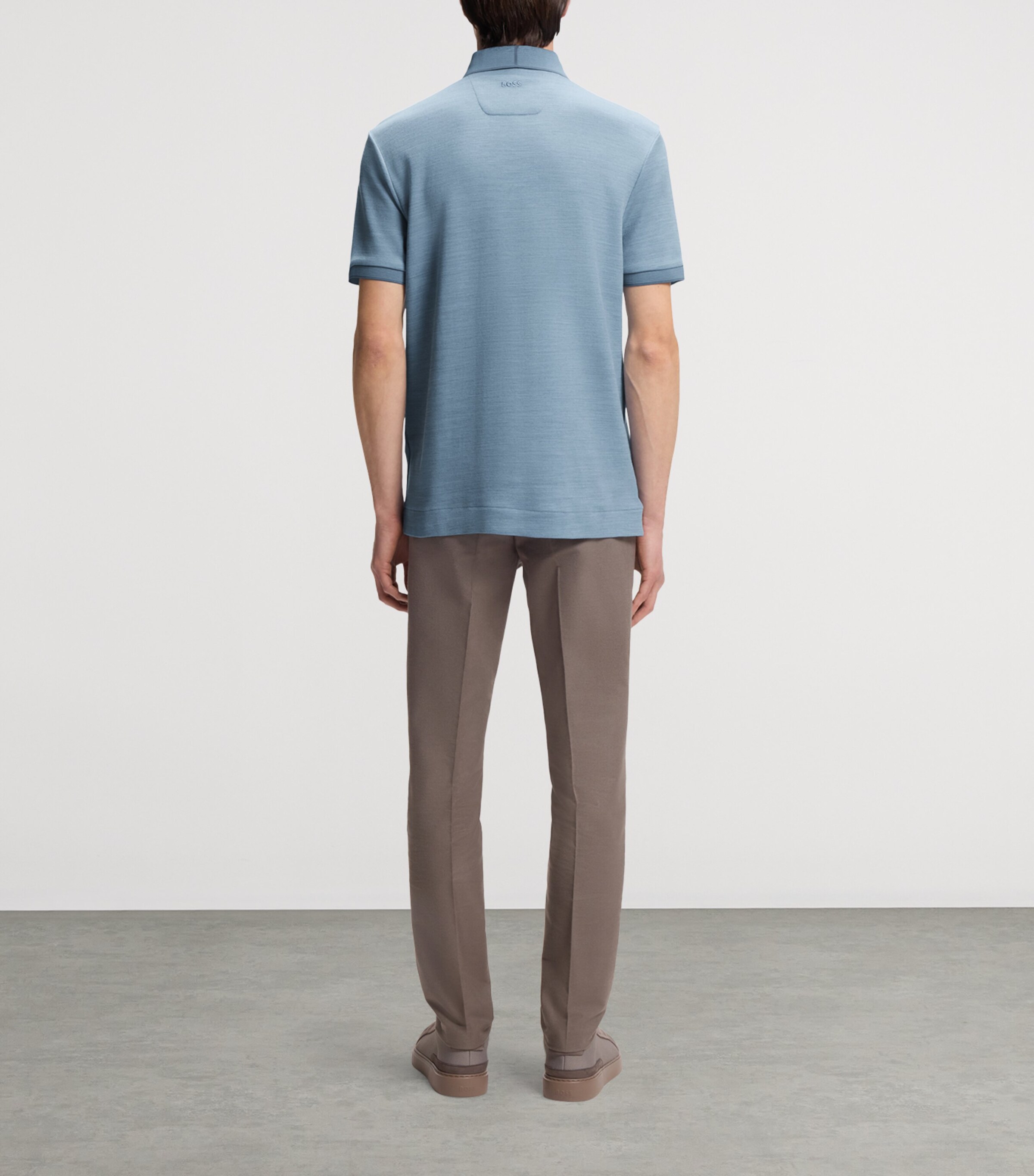 BOSS Mens x Aston Martin Cotton-Wool Polo Shirt Image 3