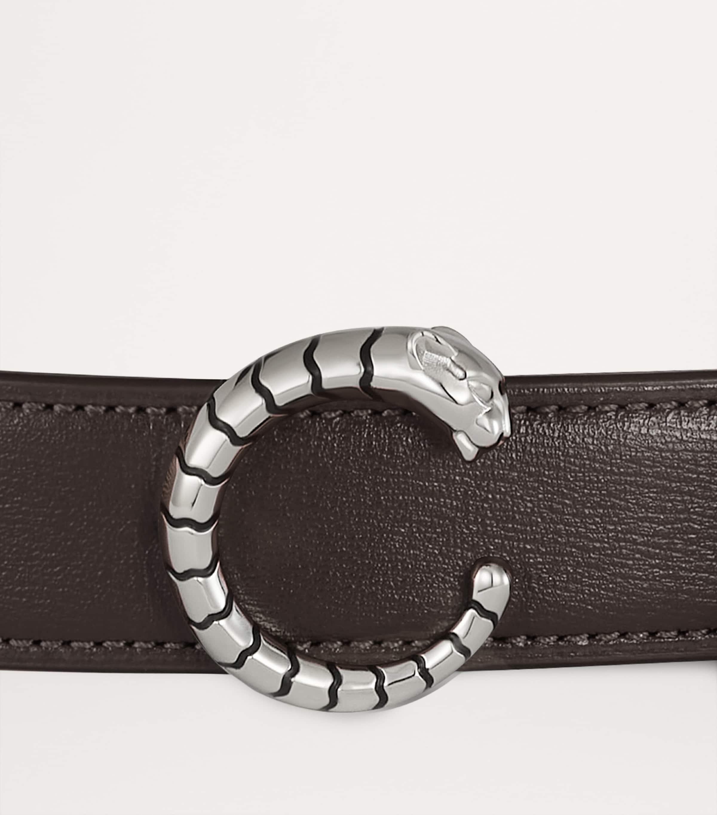 Large Leather Panthère de Cartier Belt (95cm) TONKA BROWN Image 2