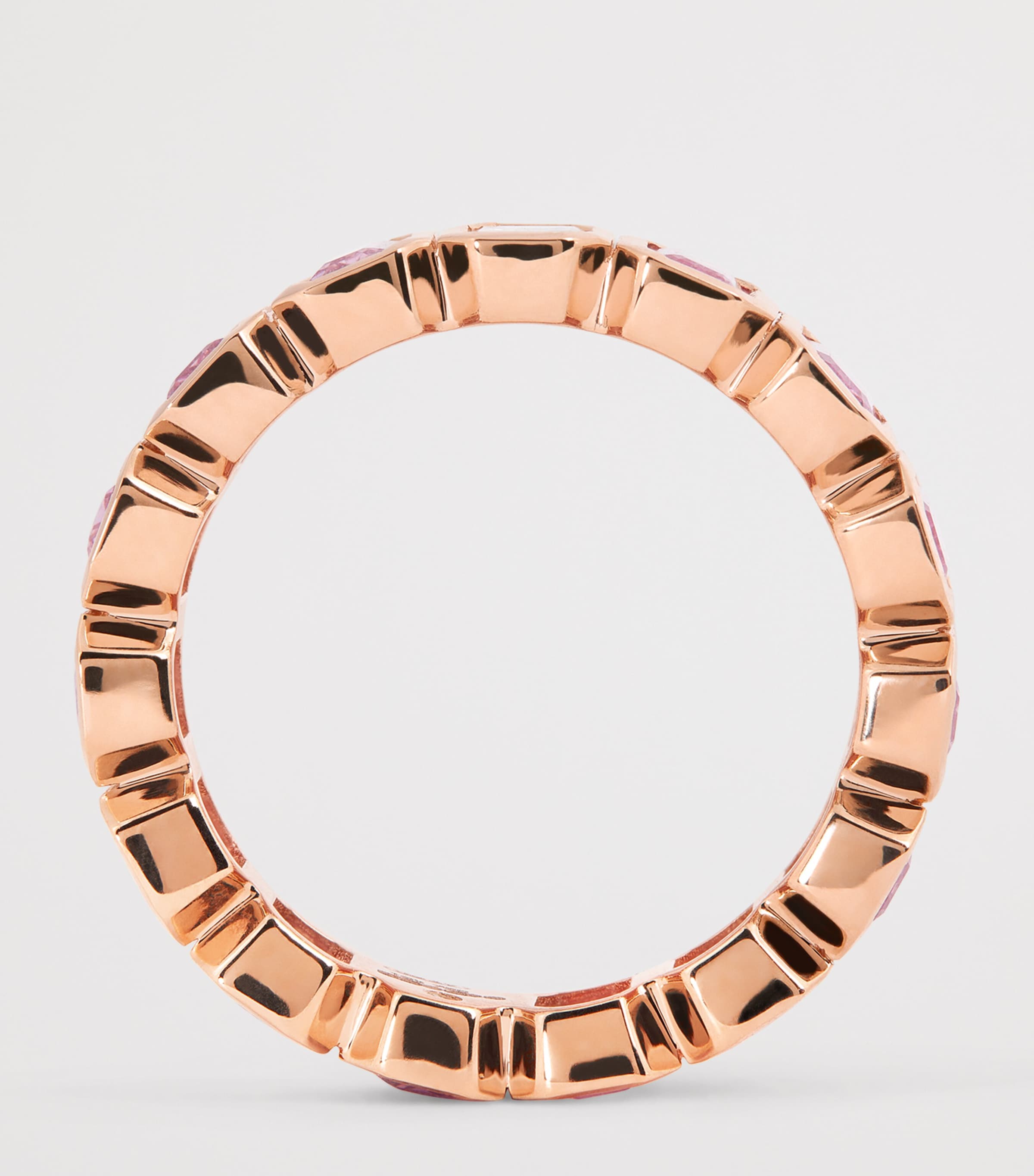 SHAY Rose Gold, Diamond and Sapphire Eternity Ring Rose Gold Image 3