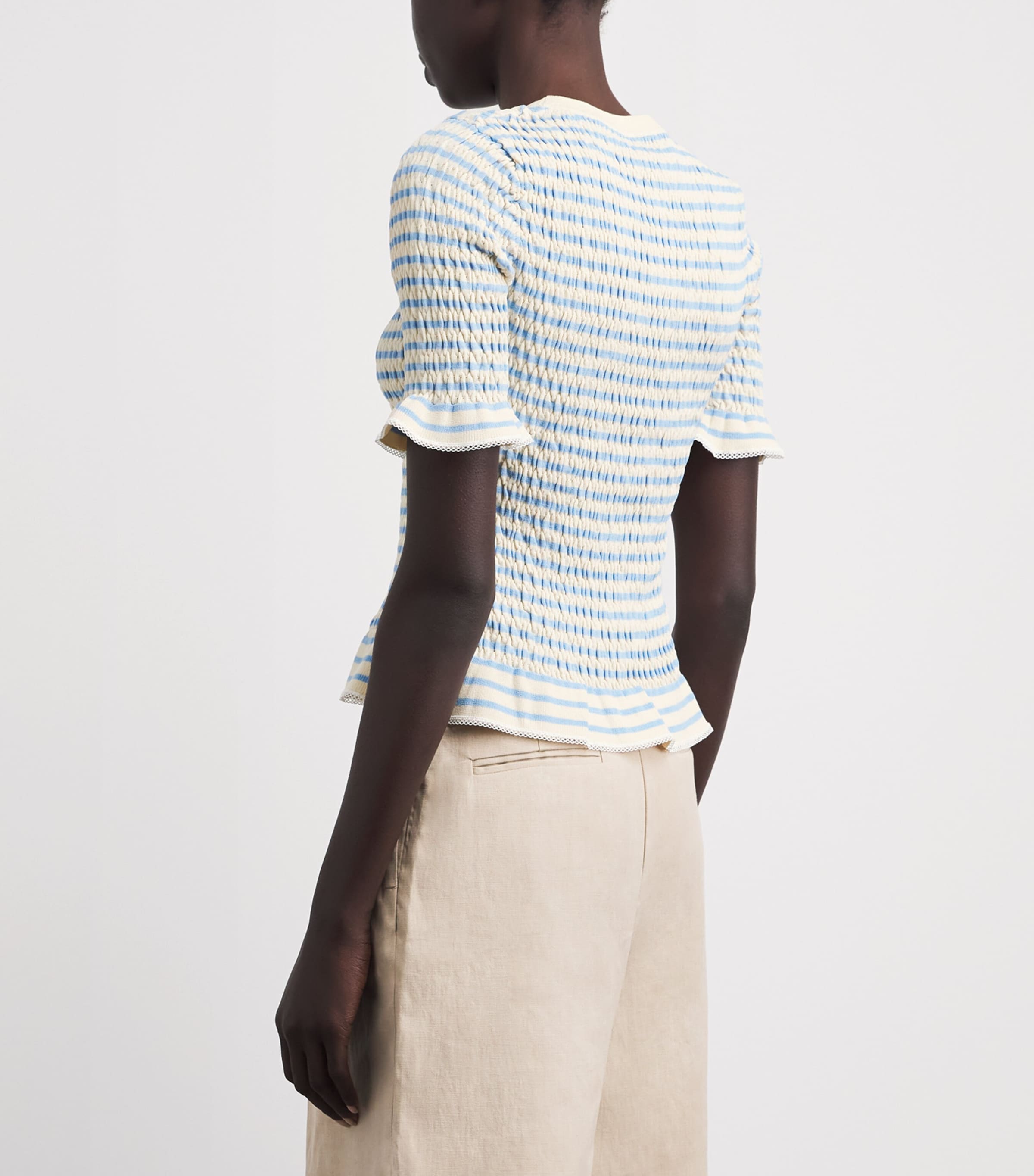 Claudie Pierlot Womens Knitted Stripe Top Dual Color Image 5