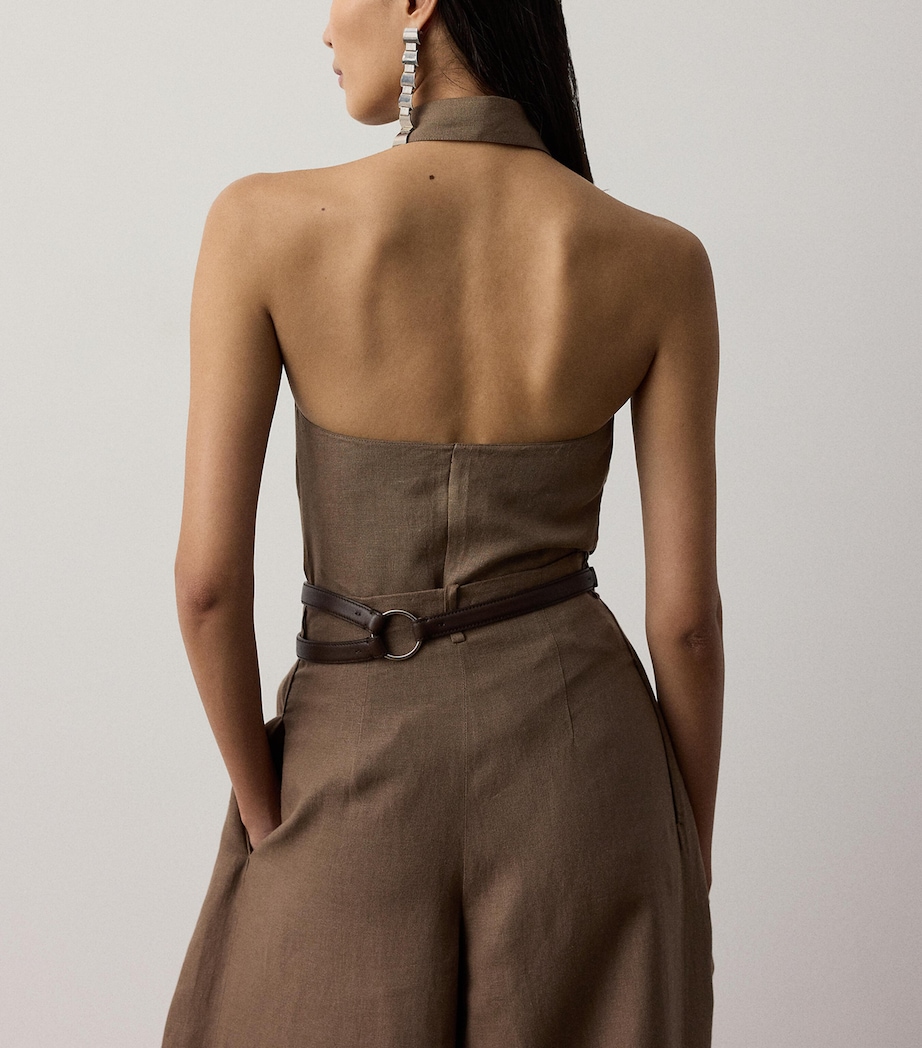 Ralph Lauren Collection Womens Linen Eldred Sleeveless Top Portobello Image 3