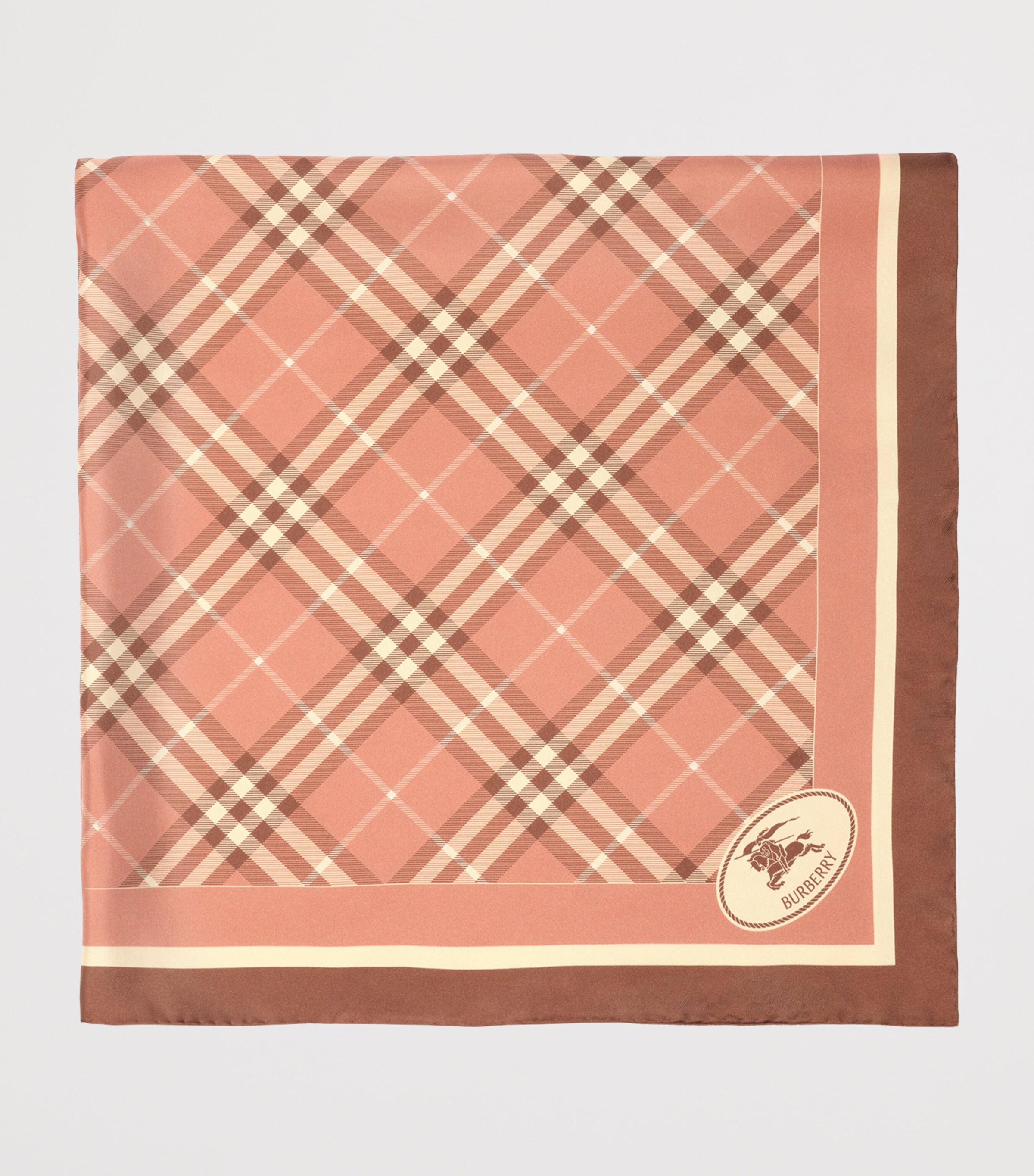 Burberry Silk Knight Stamp Scarf Light Clay Pink Image 5