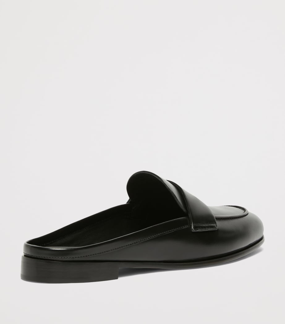 Max Mara Leather Logo-Hardware Mules Black Image 3
