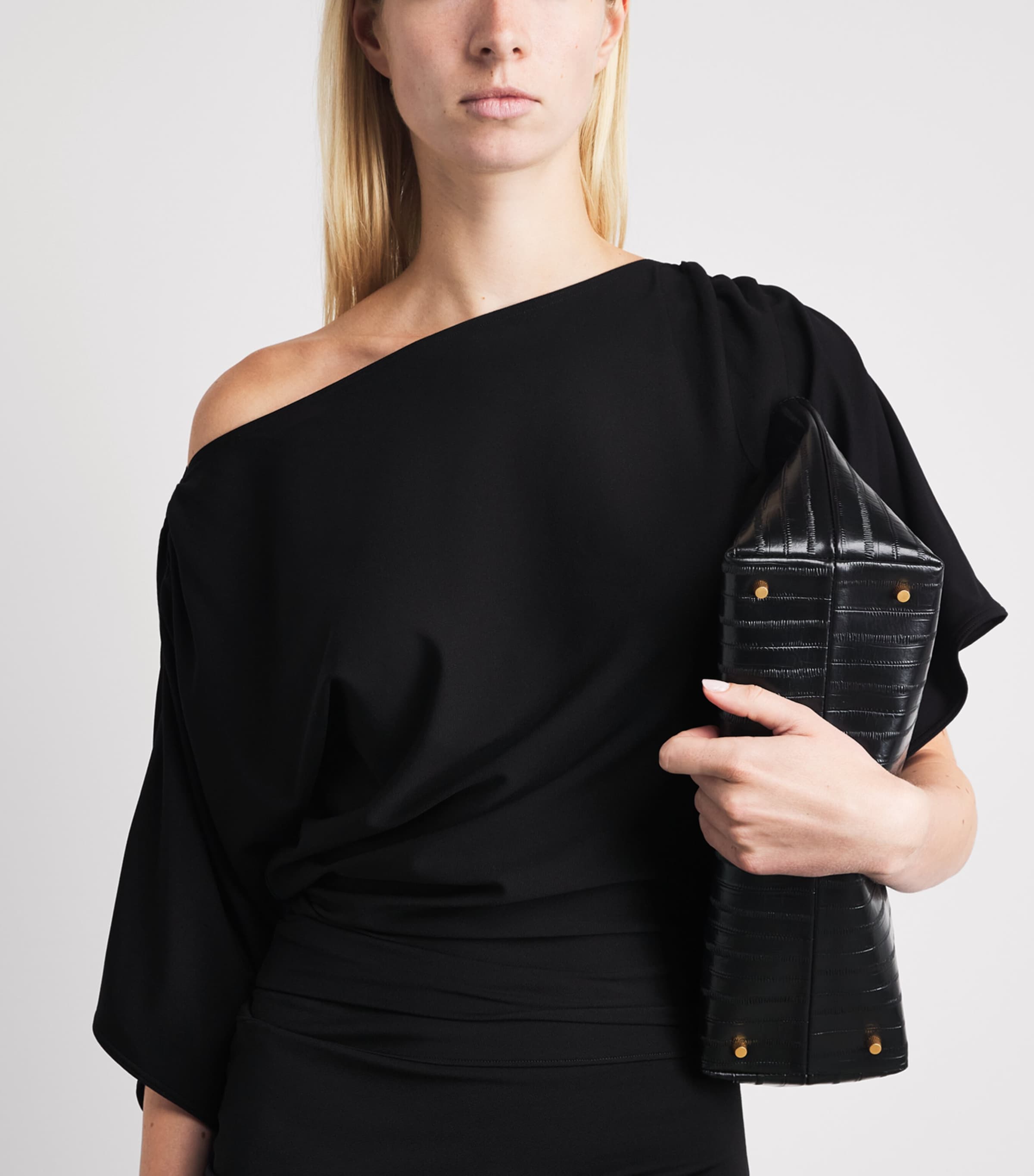 Wolford Womens Fluid Drape Midi Dress Black Image 3
