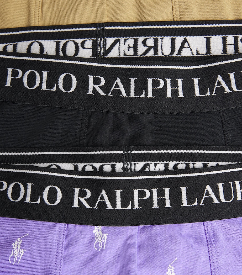 Stretch-Cotton Logo Trunks (Set Of 3) PRPL AOP/DES TAN/BLK Image 5