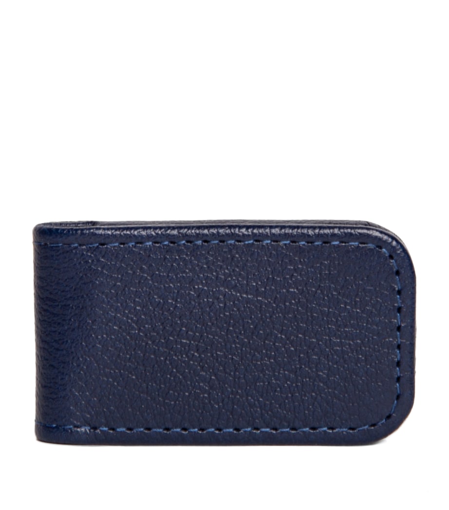 Leather Capra Money Clip MARINE BLUE Image 1