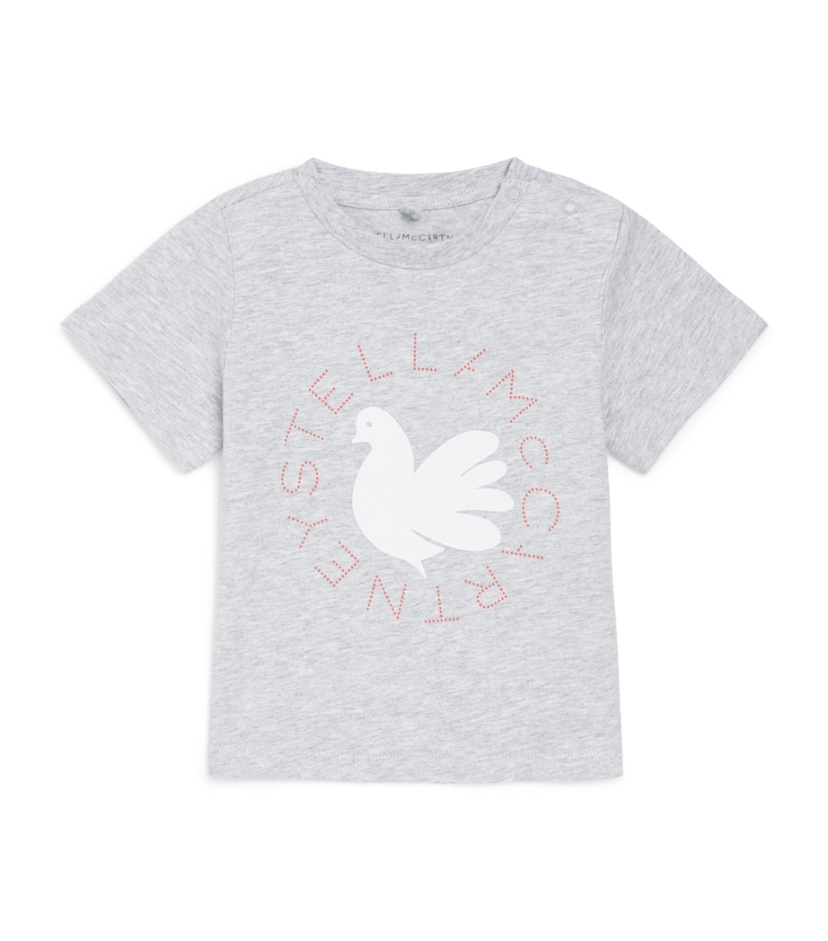 Stella McCartney Kids Cotton Dove T-Shirt (3-36 Months) Grigio Medio Mel. Image 1