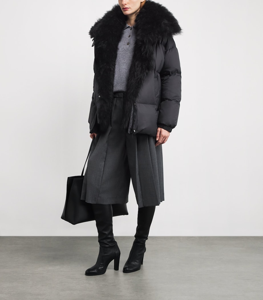 Down Lambswool-Collar Puffer Jacket C99 Image 2