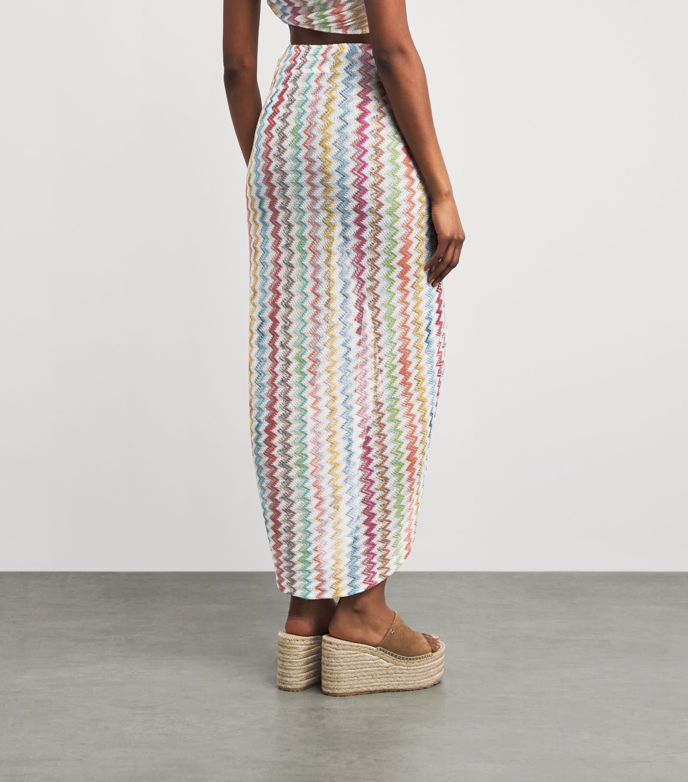 Missoni Womens Zigzag Ruched Maxi Skirt Image 5