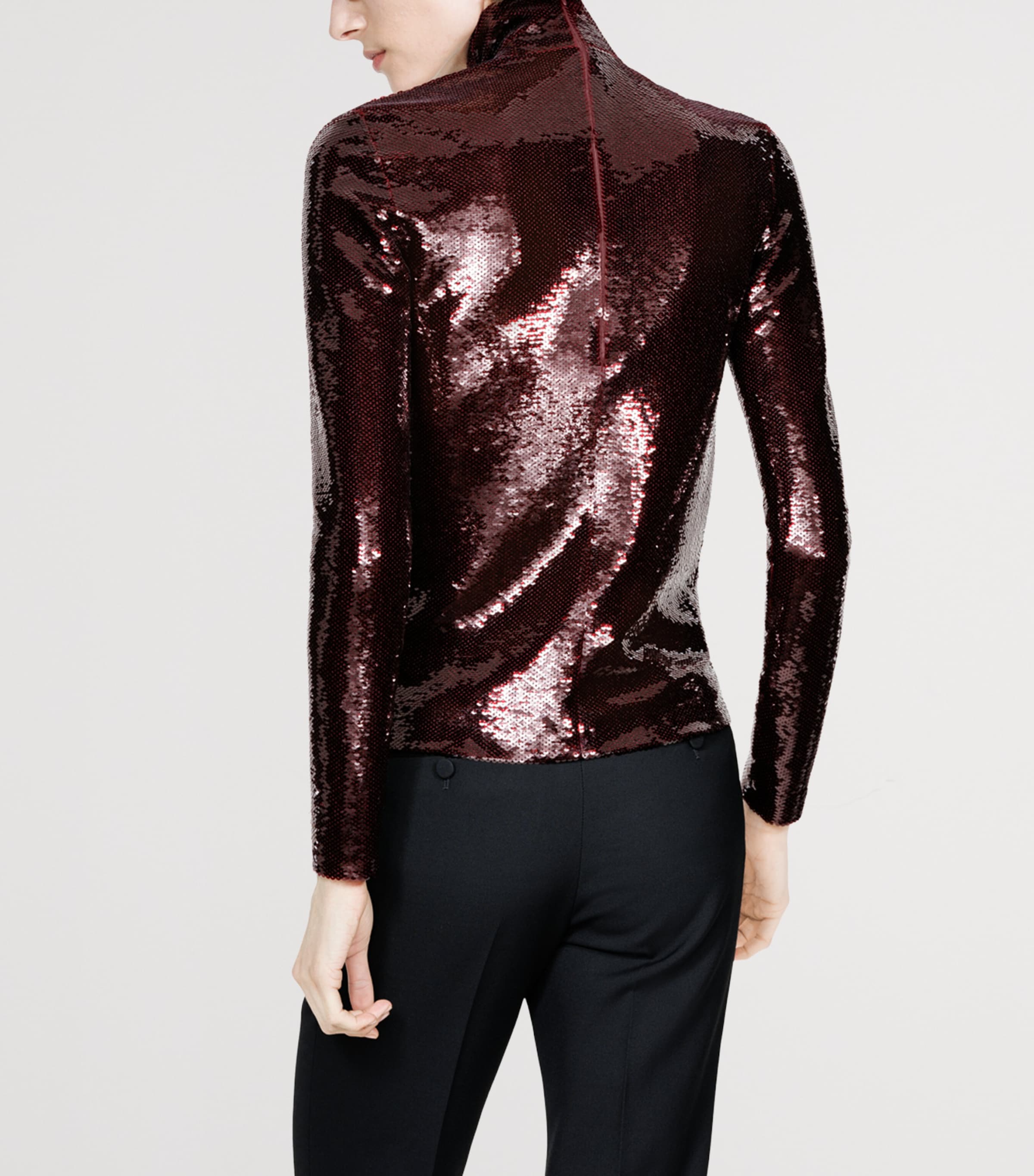 TOM FORD Womens Sequinned Rollneck Top Rar Image 4