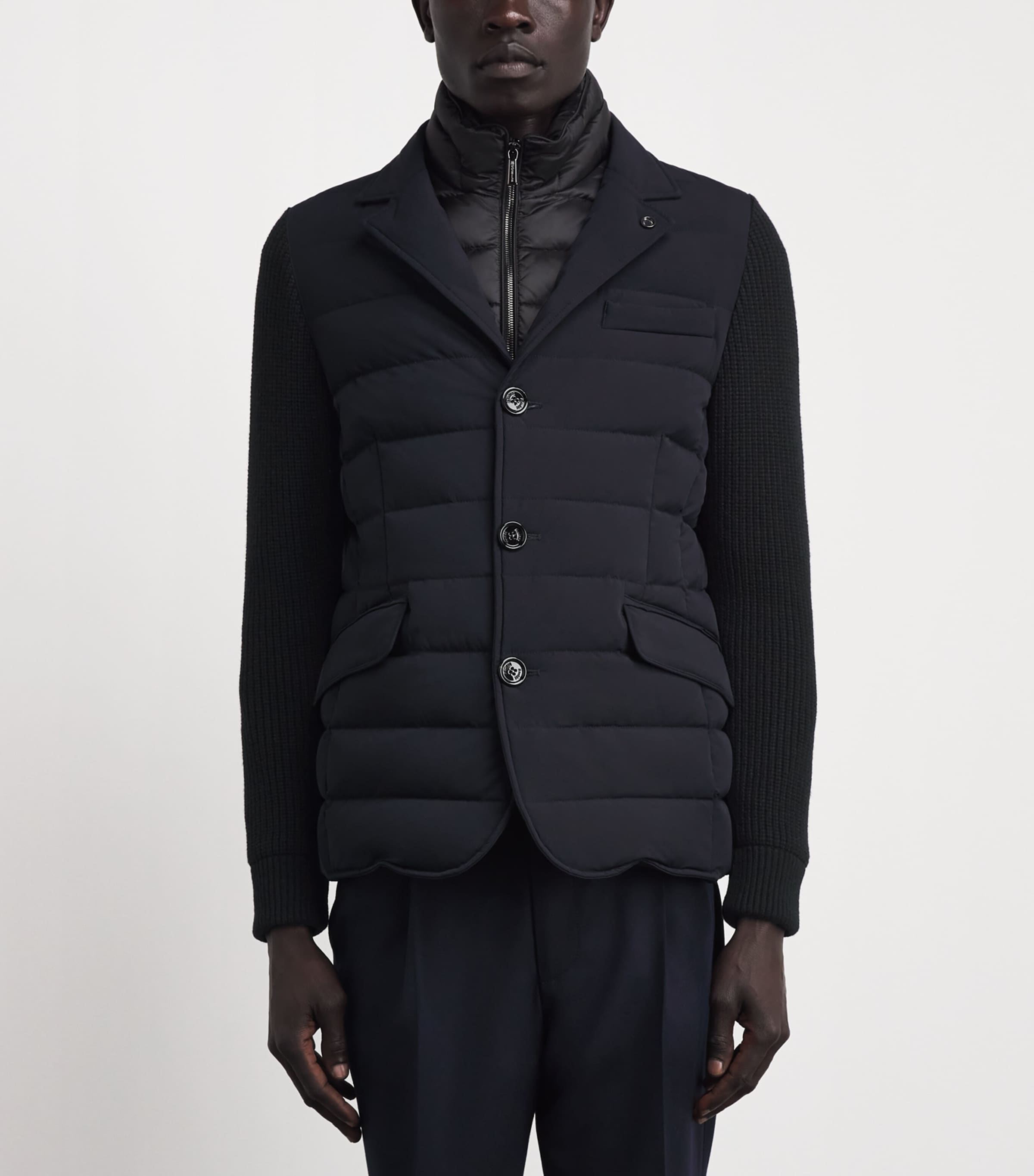 Moorer Mens Hybrid Rogers Jacket Dark Blu Image 4