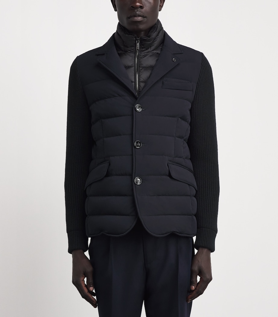Moorer Mens Hybrid Rogers Jacket Dark Blu Image 4