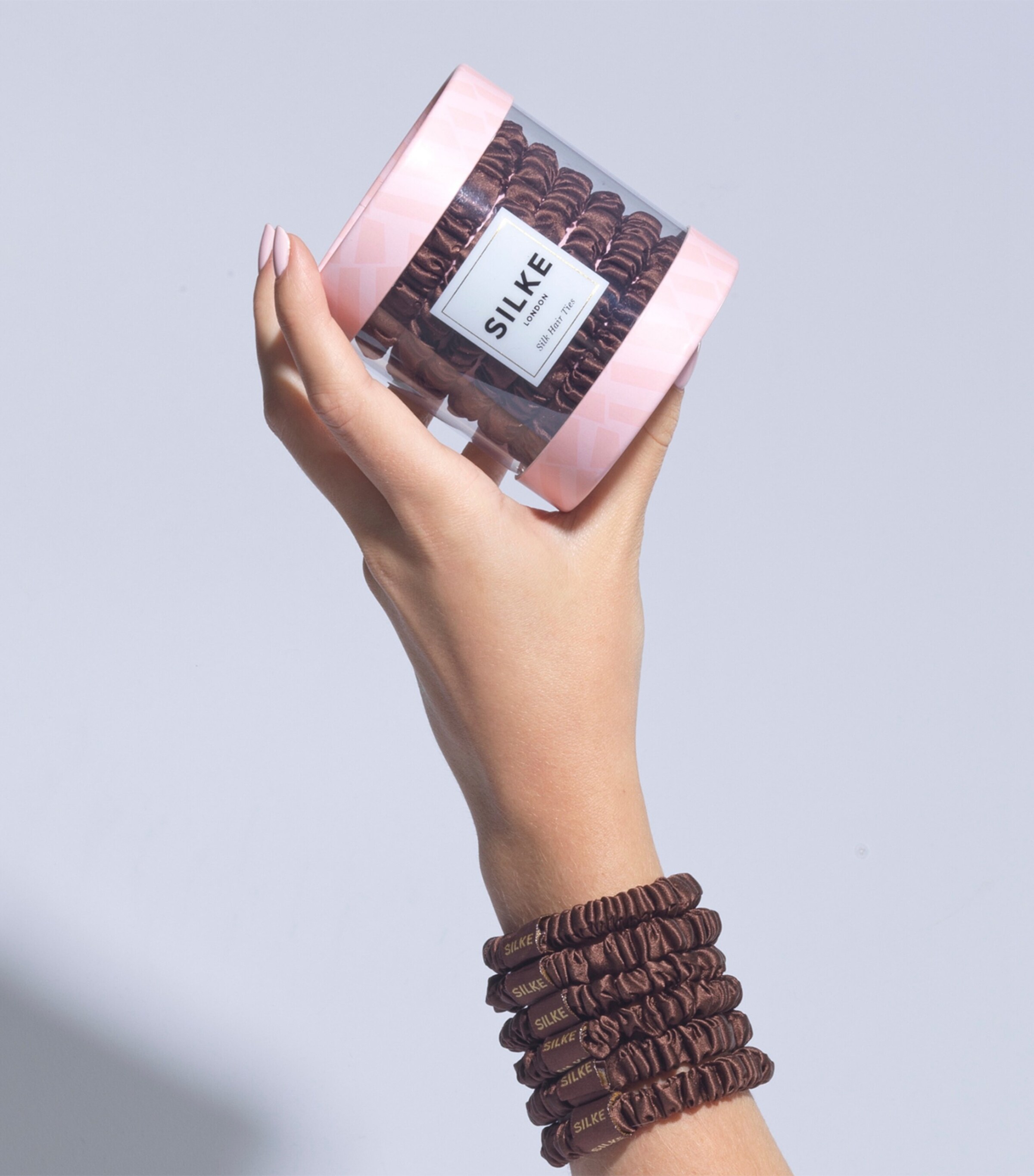 Mulberry Silk Hair Ties (Set of 6) BROWN Image 3