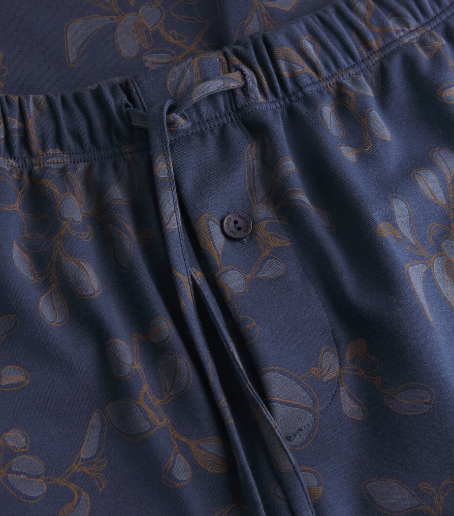 Cotton Nigh & Day Floral Sweatpants 3033 NAVY LINK LEAVS Image 5