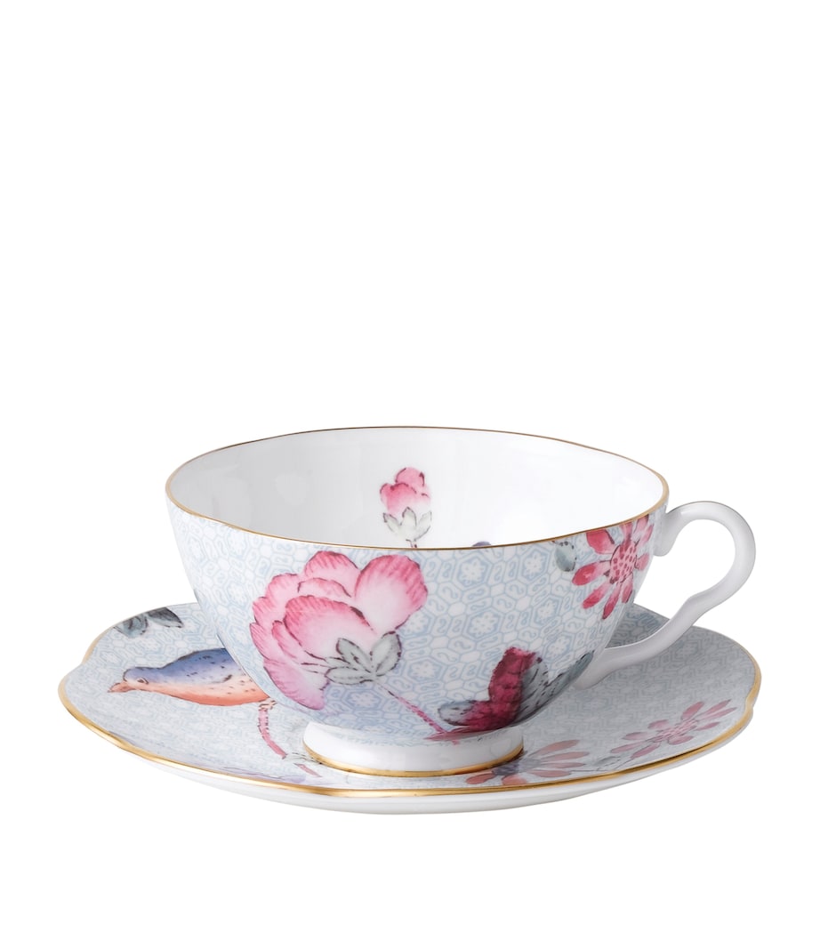 Cuckoo Teacup And Saucer BLUE Image 1