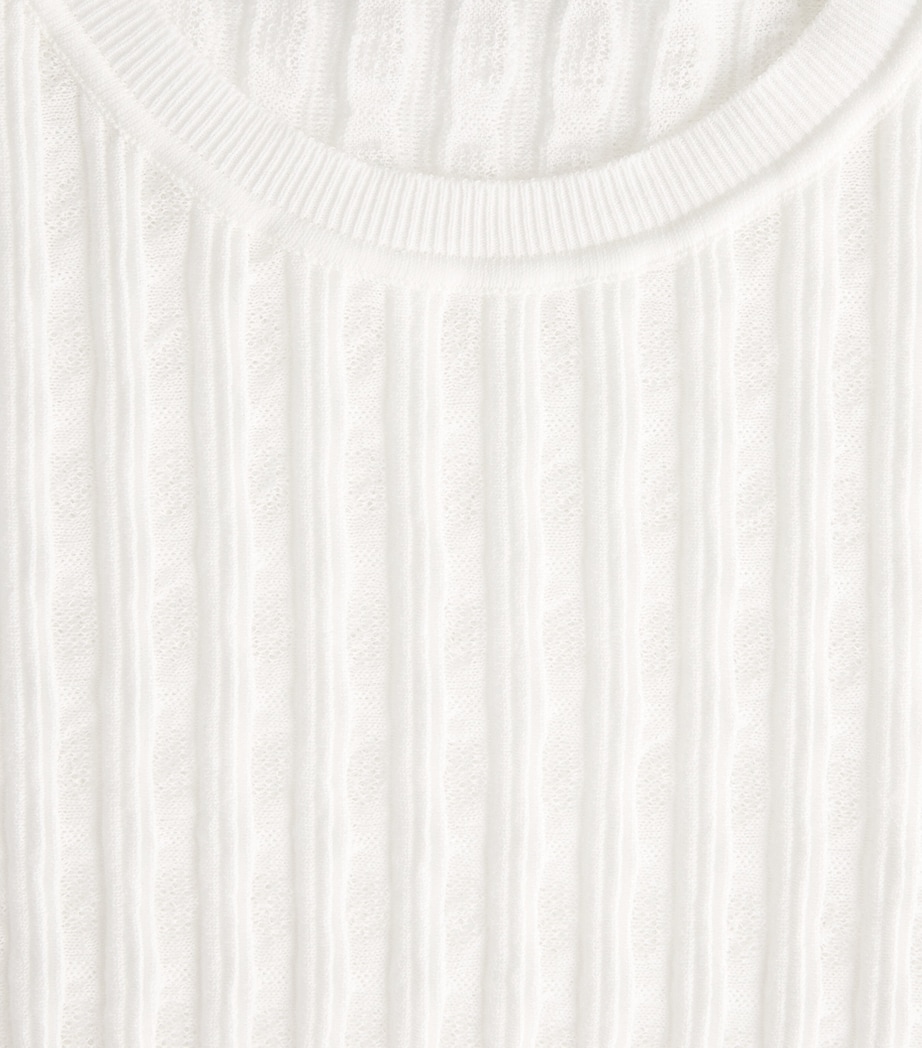 VALENTI Womens Organic Cotton-Blend Knit Ibiza T-Shirt White Image 6