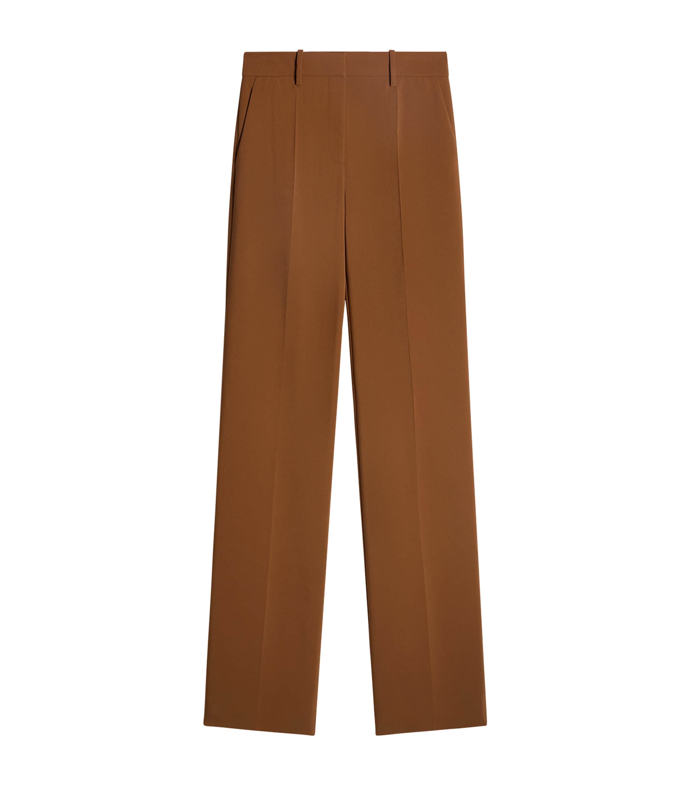 Schiaparelli Womens Wool-Silk Straight Trousers Brown Image 1