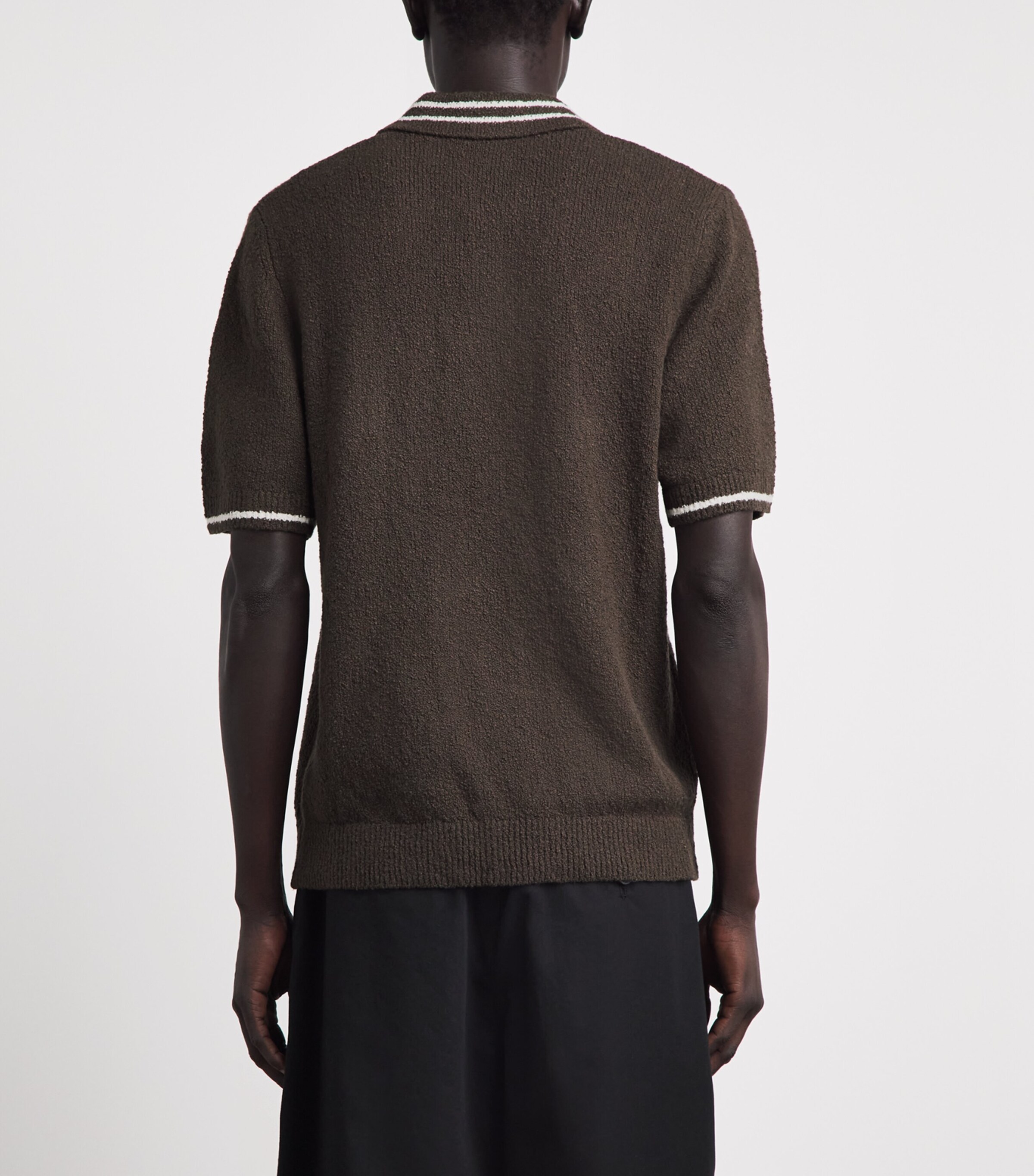 Samsøe Samsøe Mens Bouclé Sapedro Polo Shirt Turkish Coffee Image 5