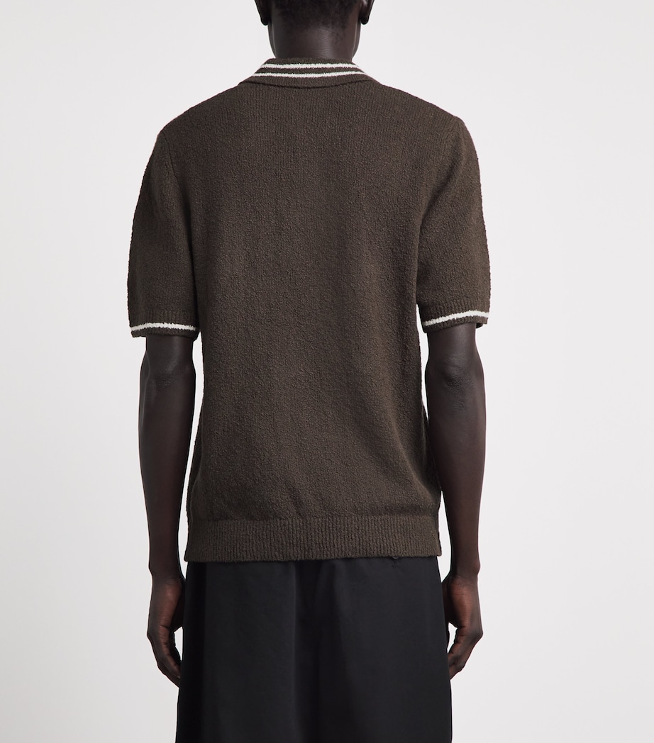 Samsøe Samsøe Mens Bouclé Sapedro Polo Shirt Turkish Coffee Image 5