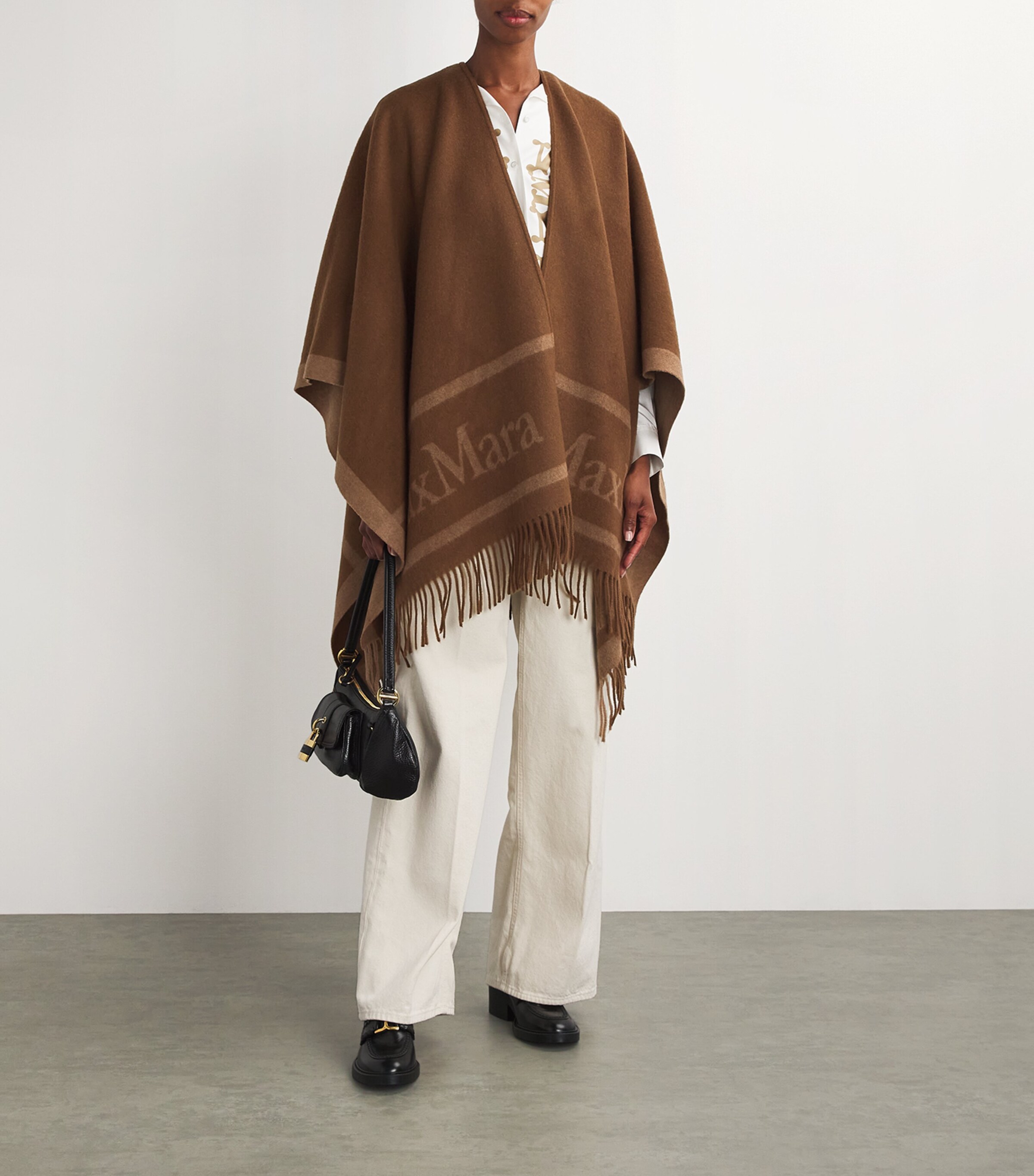 Wool Hilde Wrap Poncho TOBACCO Image 2