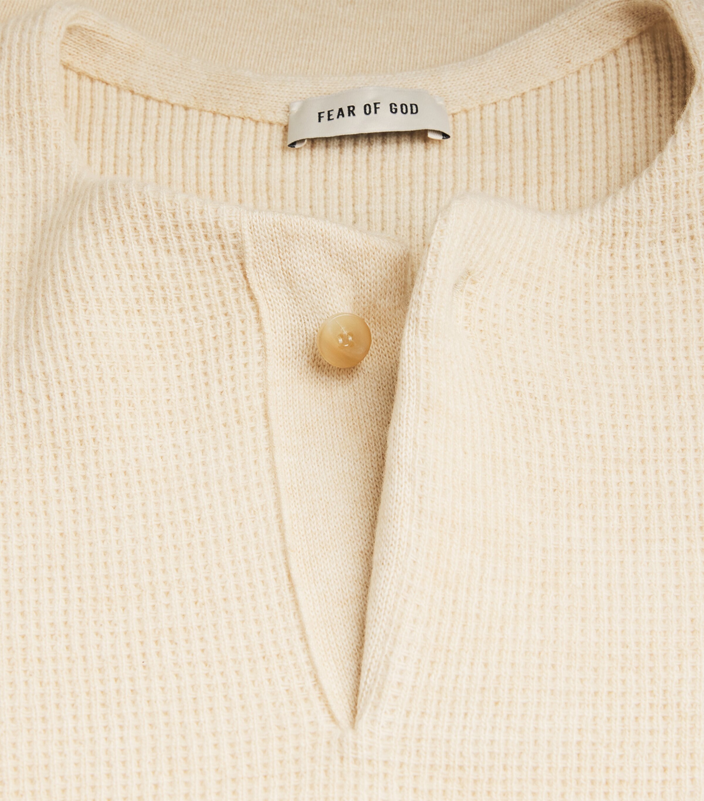 Virgin Wool Henley Sweater BONE Image 5