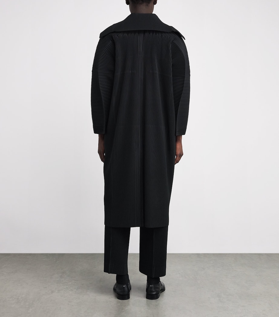 Pleated Long Coat 15-BLACK Image 4