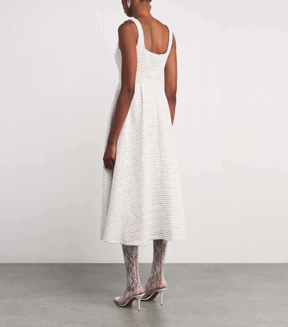 Tweed Embellished Midi Dress 0822 WHITE-BLACK Image 3