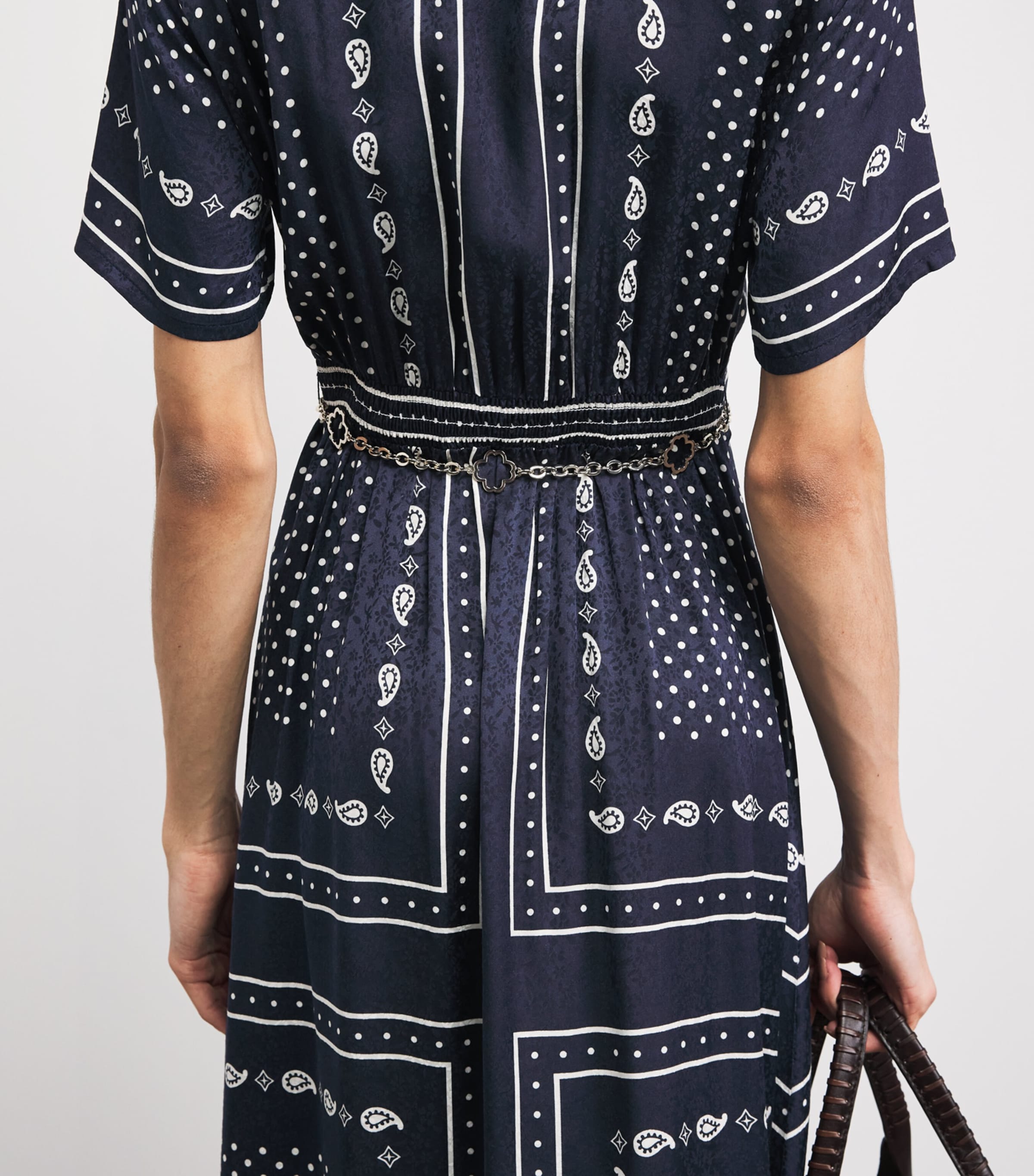 Printed Midi Dress NAVY POLKA DOT Image 3