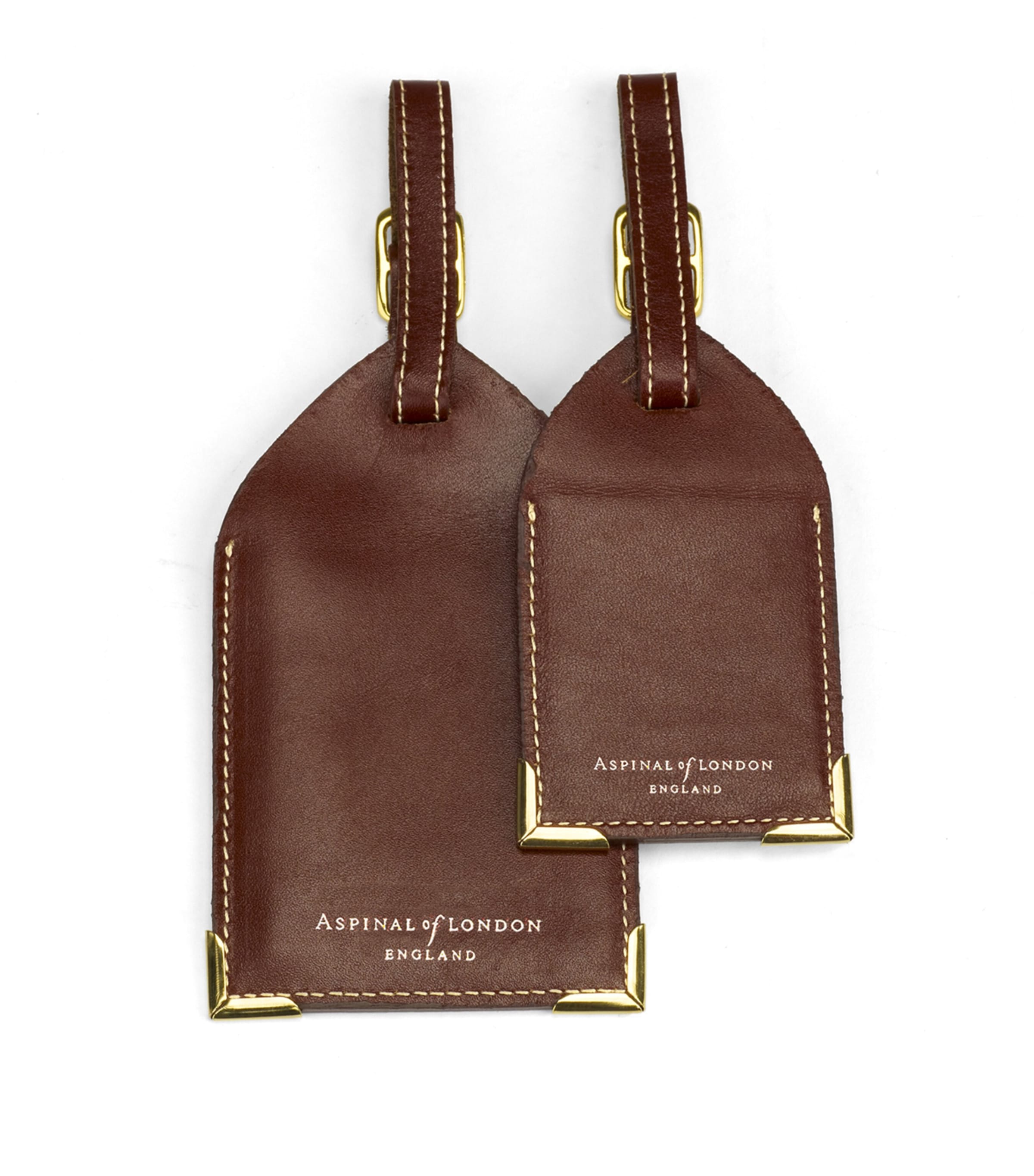Aspinal Of London Leather Luggage Tags In Brown