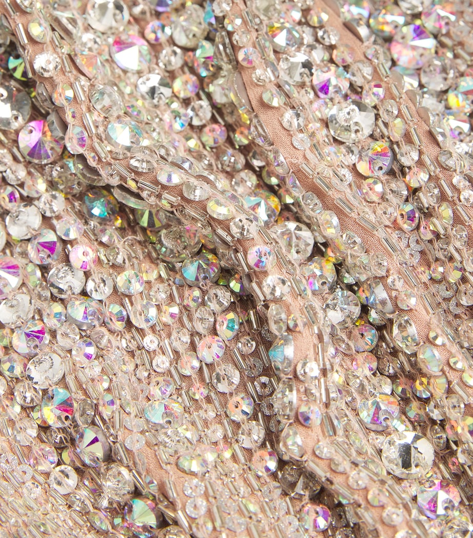 Jenny Packham Womens Crystal Crunch Paris Mini Dress Desert Sand Image 5