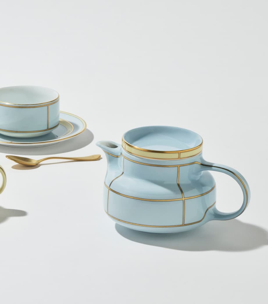 GINORI 1735 Porcelain Colonna Diva Celeste Teapot (770ml) Image 2