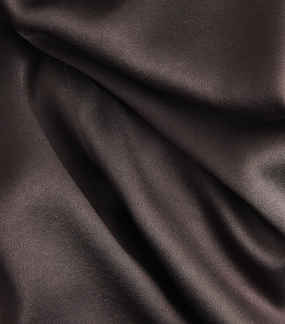 De La Vali Womens Satin One-Shoulder Odaluna Maxi Dress Umber Brown Image 6